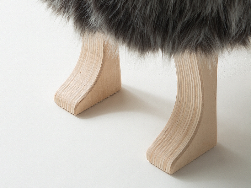 アニマルスツール 旭川家具 匠工芸 ANIMAL STOOL ウルフグレーS-